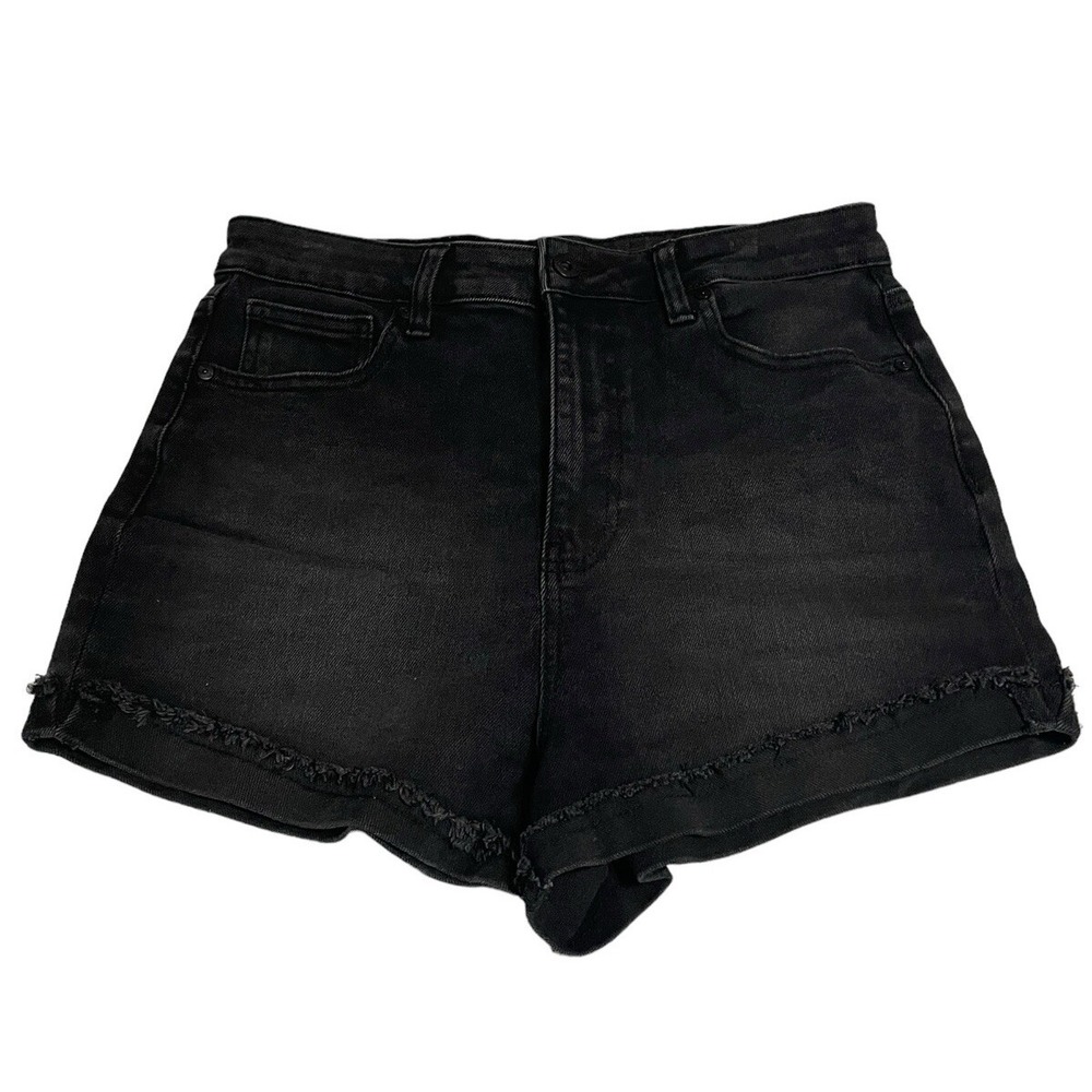 Kendall And Kylie The Drifter High Rise Shorts Women's 11/30 Black Stretch Punk